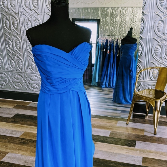 LAST CHANCE Strapless Gown w/ Ruching - Picture 1 of 2